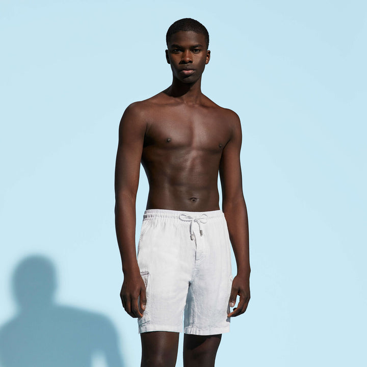 Vilebrequin Linen Bermuda Shorts Cargo Pockets/Bermude BAIU3U01