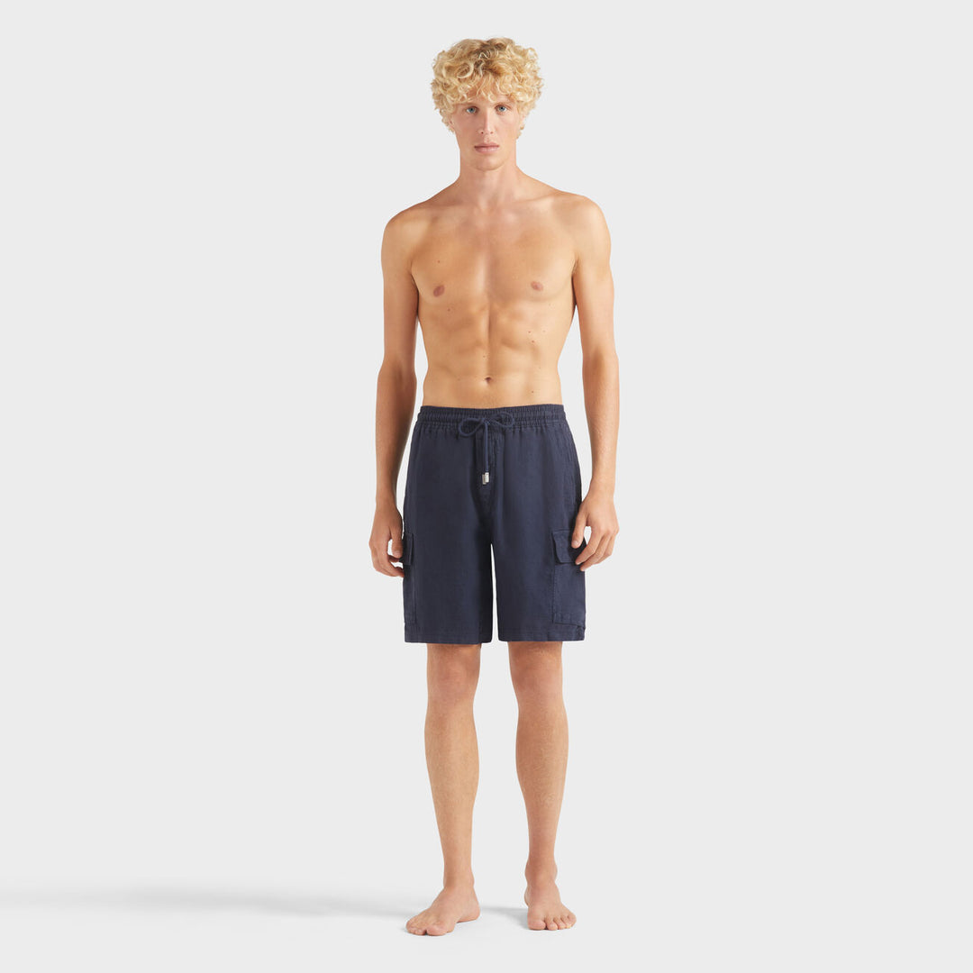 Vilebrequin Linen Bermuda Shorts Cargo Pockets/Bermude BAIU3U01