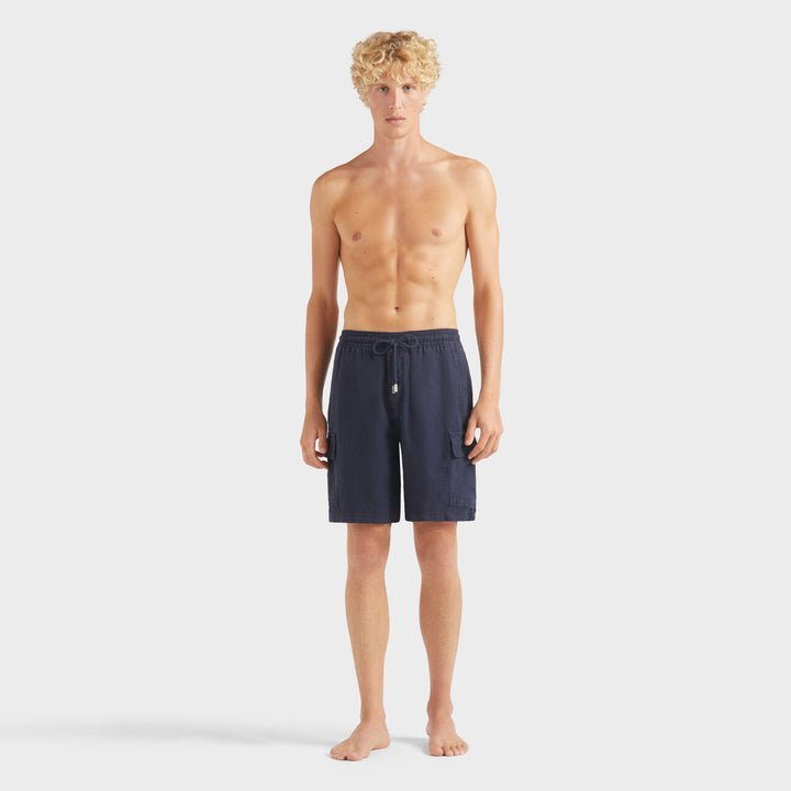 Vilebrequin Linen Bermuda Shorts Cargo Pockets/Bermude BAIU3U01