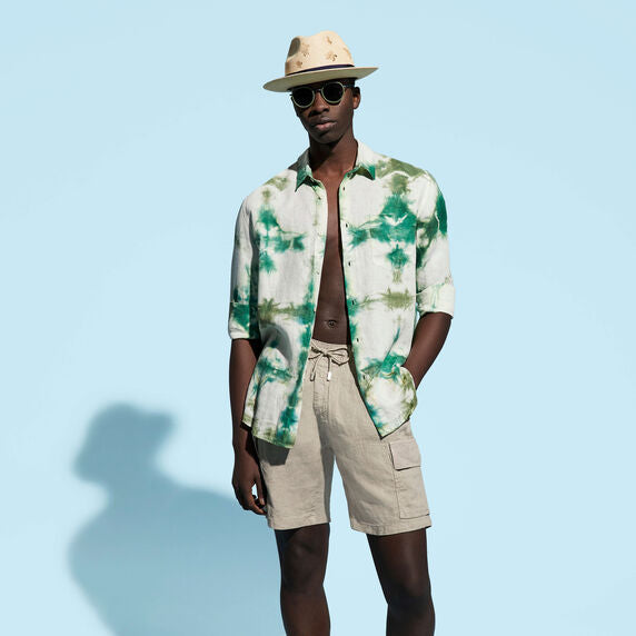 Vilebrequin Linen Bermuda Shorts Cargo Pockets/Bermude BAIU3U01