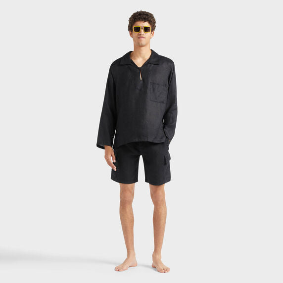 Vilebrequin Linen Bermuda Shorts Cargo Pockets/Bermude BAIU3U01