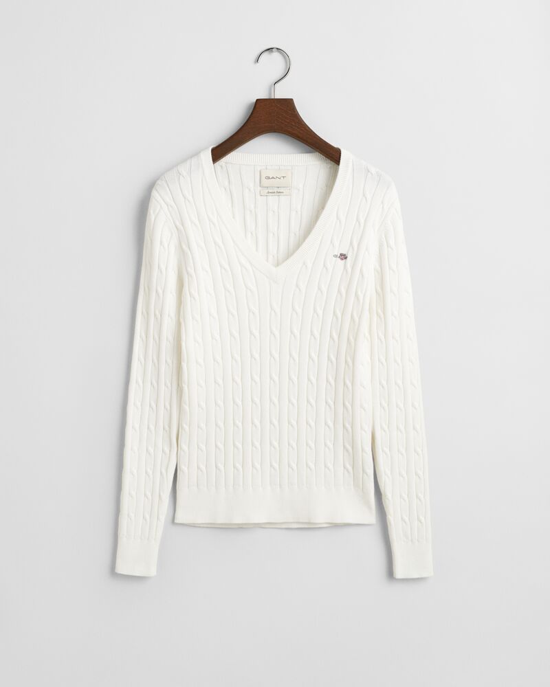 GANT Stretch Cotton Cable V-Neck/Pulover 4800101