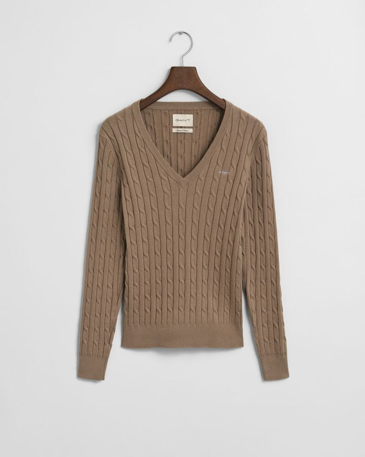 GANT Stretch Cotton Cable V-Neck/Pulover 4800101