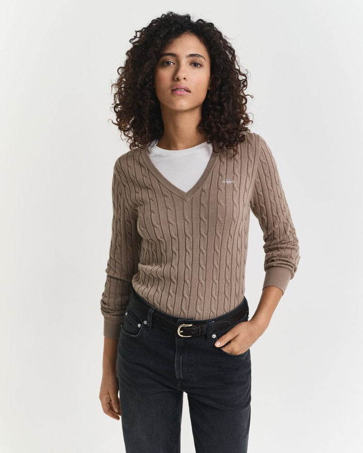 GANT Stretch Cotton Cable V-Neck/Pulover 4800101