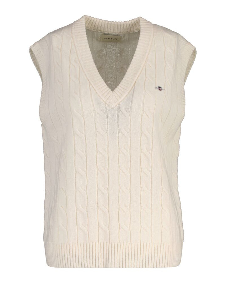 GANT Lambswool Cable V-Neck Vest/Pulover 4805429