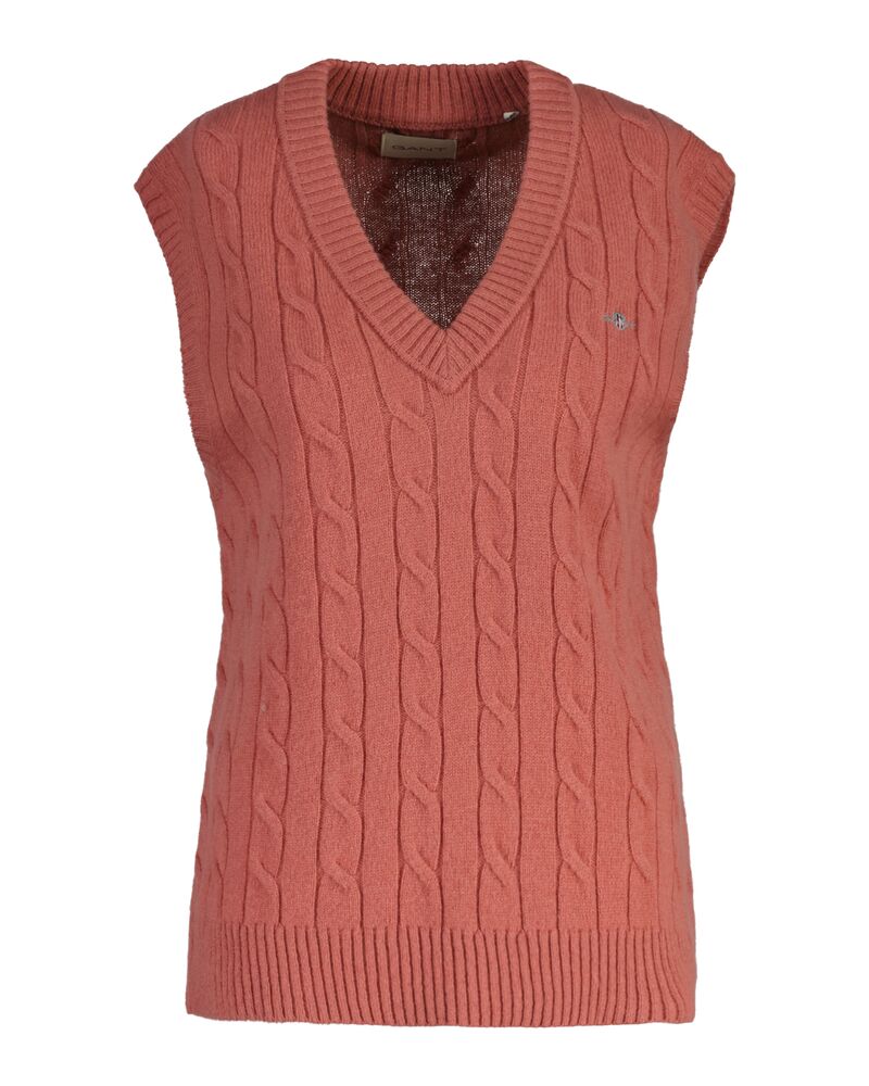 GANT Lambswool Cable V-Neck Vest/Pulover 4805429