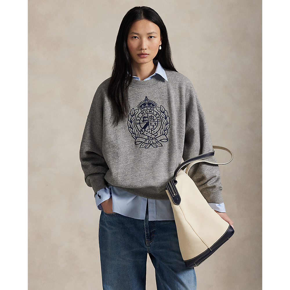 PRL Embroidered-Crest Fleece Crewneck/Pulover 211971754001