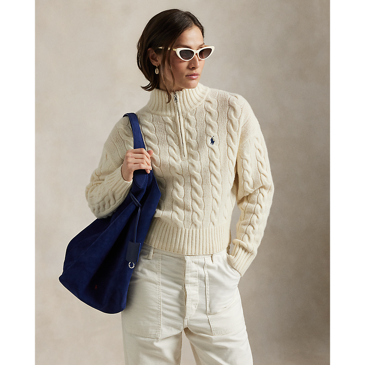 PRL Cable Wool-Cashmere Half-Zip Jumper /Pulover 211972130003