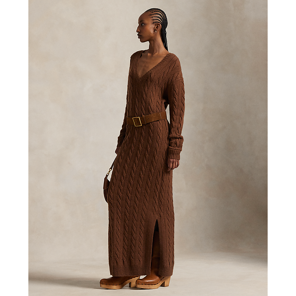 PRL Cable-Knit V-Neck Jumper Dress/Haljina 211972174001