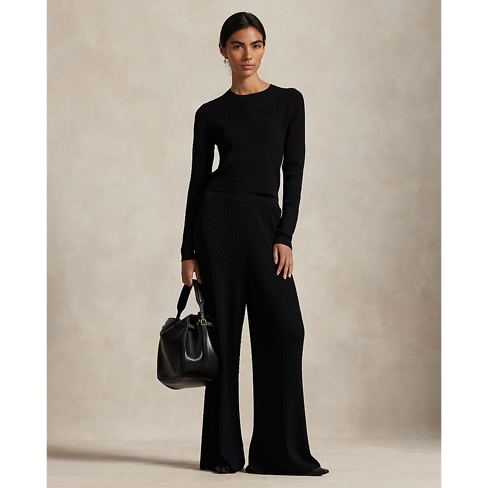 PRL Sweater Wide Leg Pants/ Hlače 211A93720001