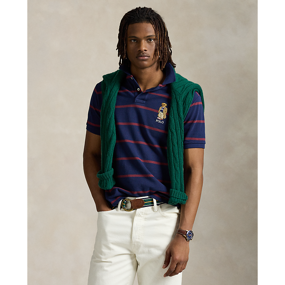 PRL Custom Slim Fit Bear Mesh Polo Shirt/Polo majica 710971839001