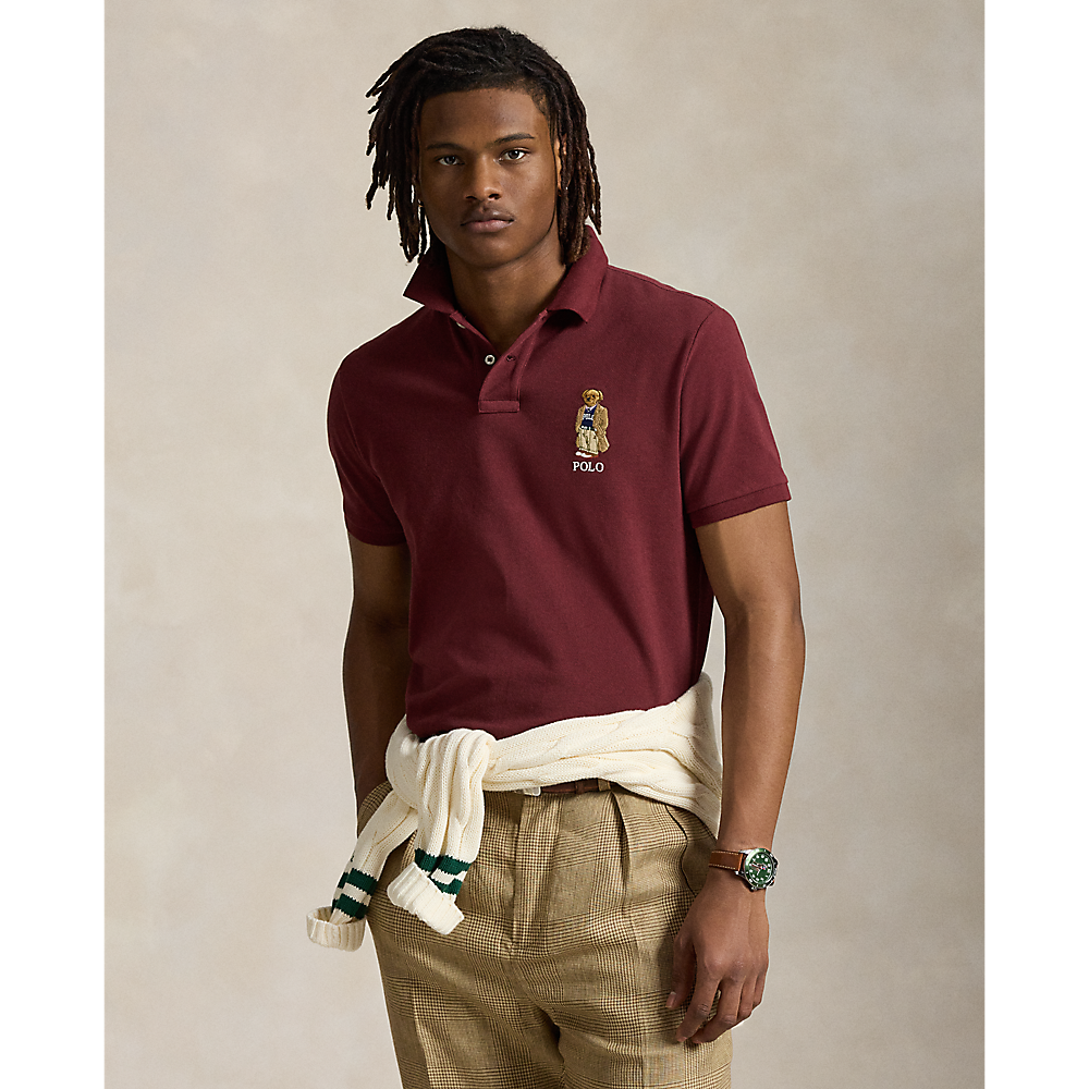PRL Custom Slim Fit Bear Mesh Polo Shirt/Polo majica 710973159001