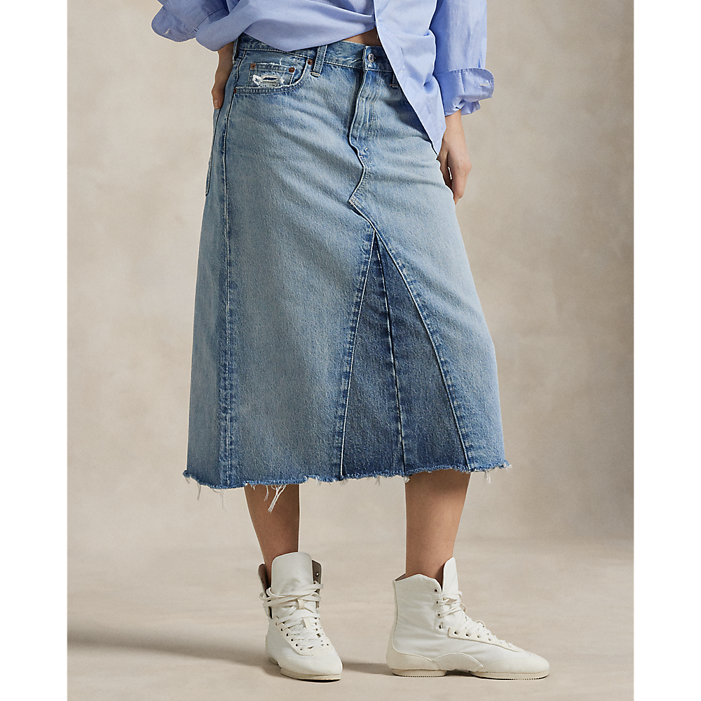 PRL Panelled Denim A-Line Skirt/Suknja 211971231001