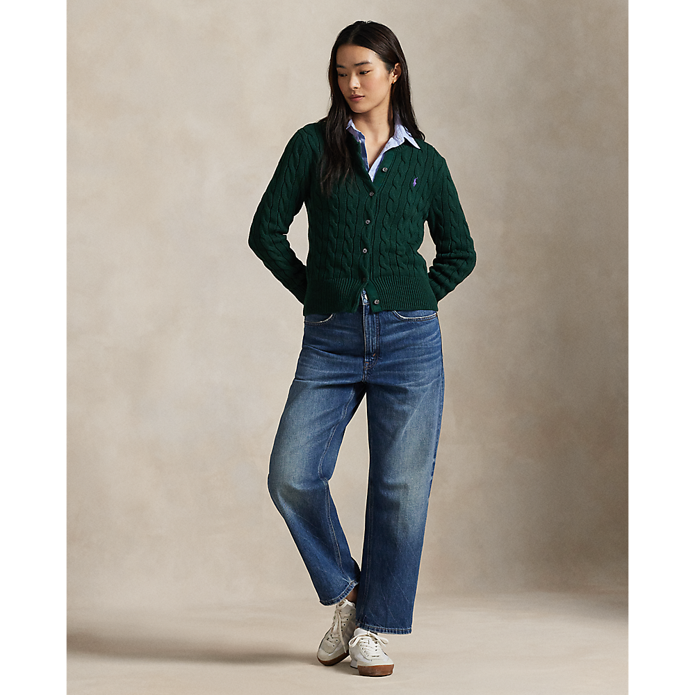 PRL Cable-Knit Cotton Crewneck Cardigan /Pulover211971868017