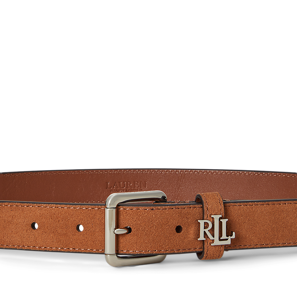 LRL Logo-Keeper Suede Skinny Belt/Remen 412978433004