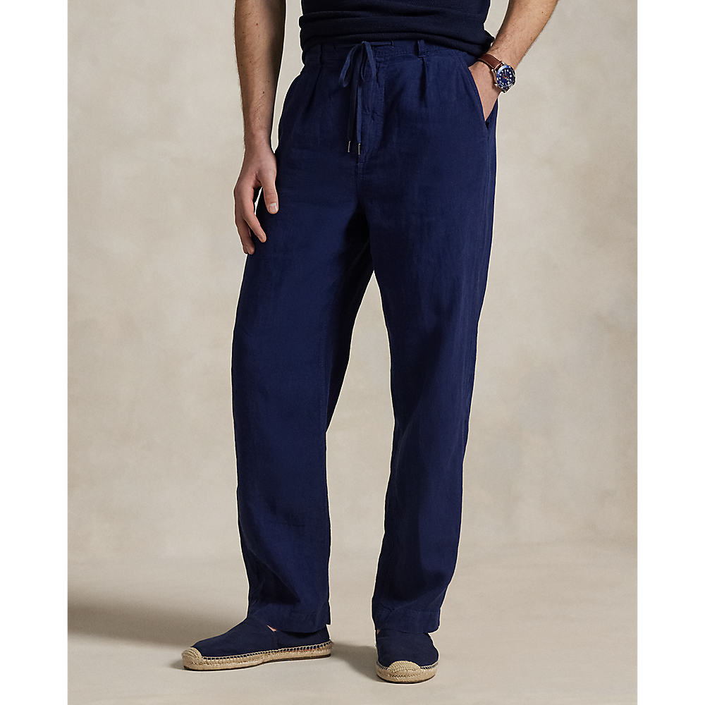 PRL Lateef Relaxed Fit Pleated Linen Trouser/Hlače 710971941001