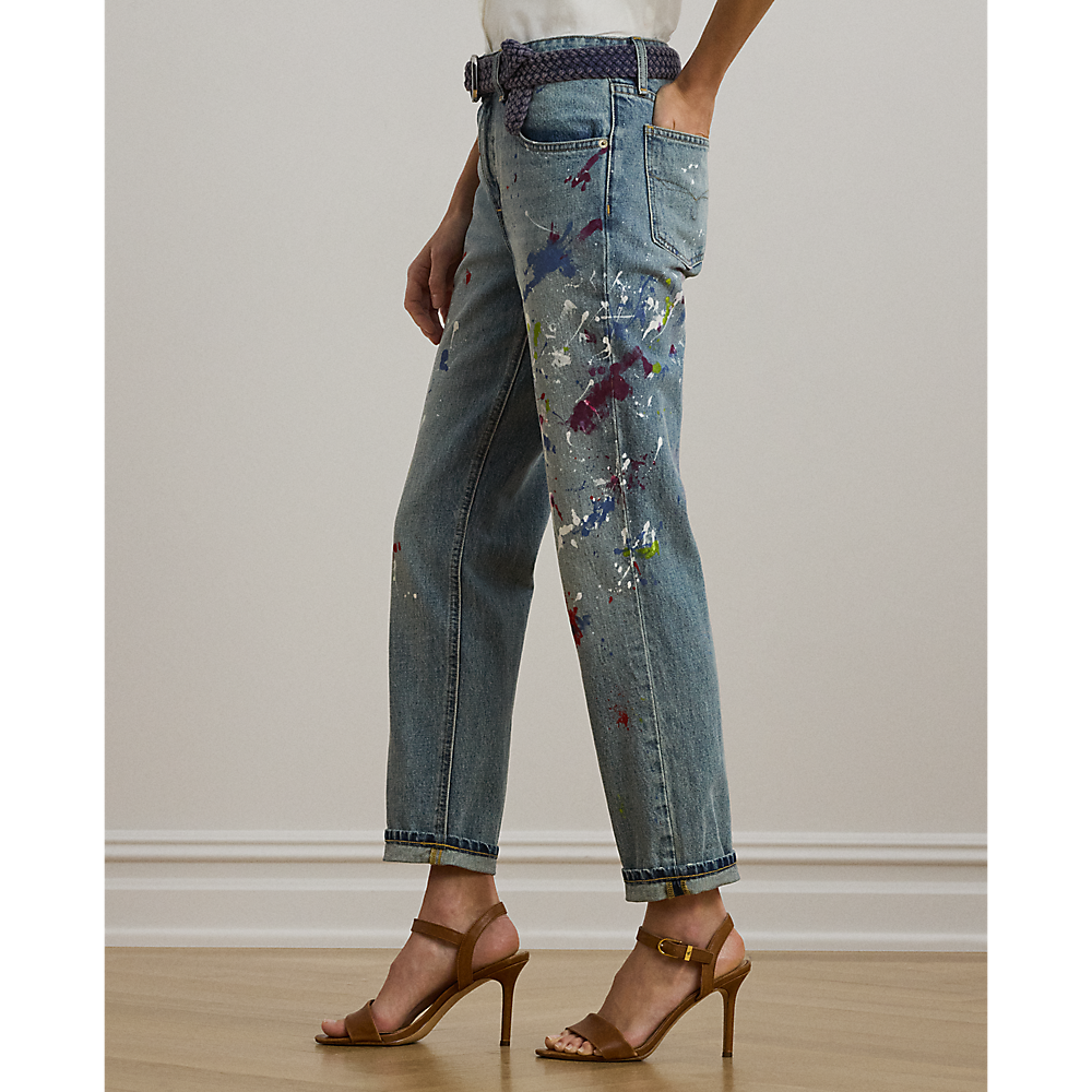LRL Print Boyfriend Tapered Ankle Jean/Traperice 200971257001