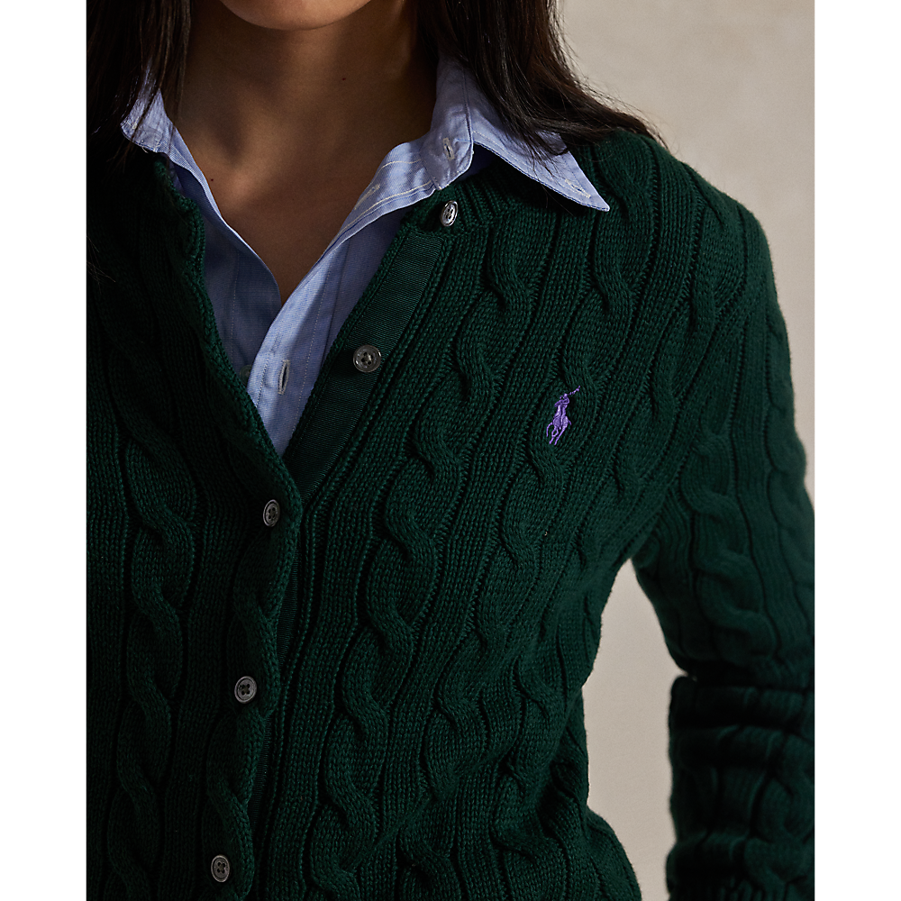 PRL Cable-Knit Cotton Crewneck Cardigan /Pulover211971868017