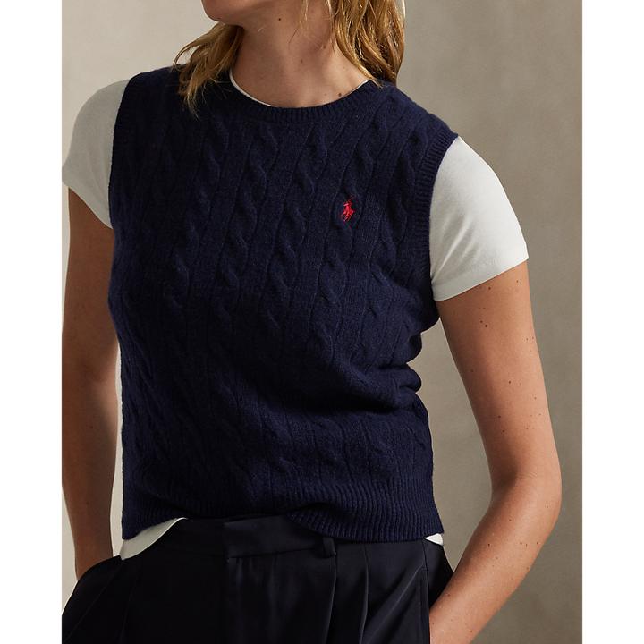 PRL Cable-Knit Wool-Cashmere Sweater Vest/Pulover 211972134001
