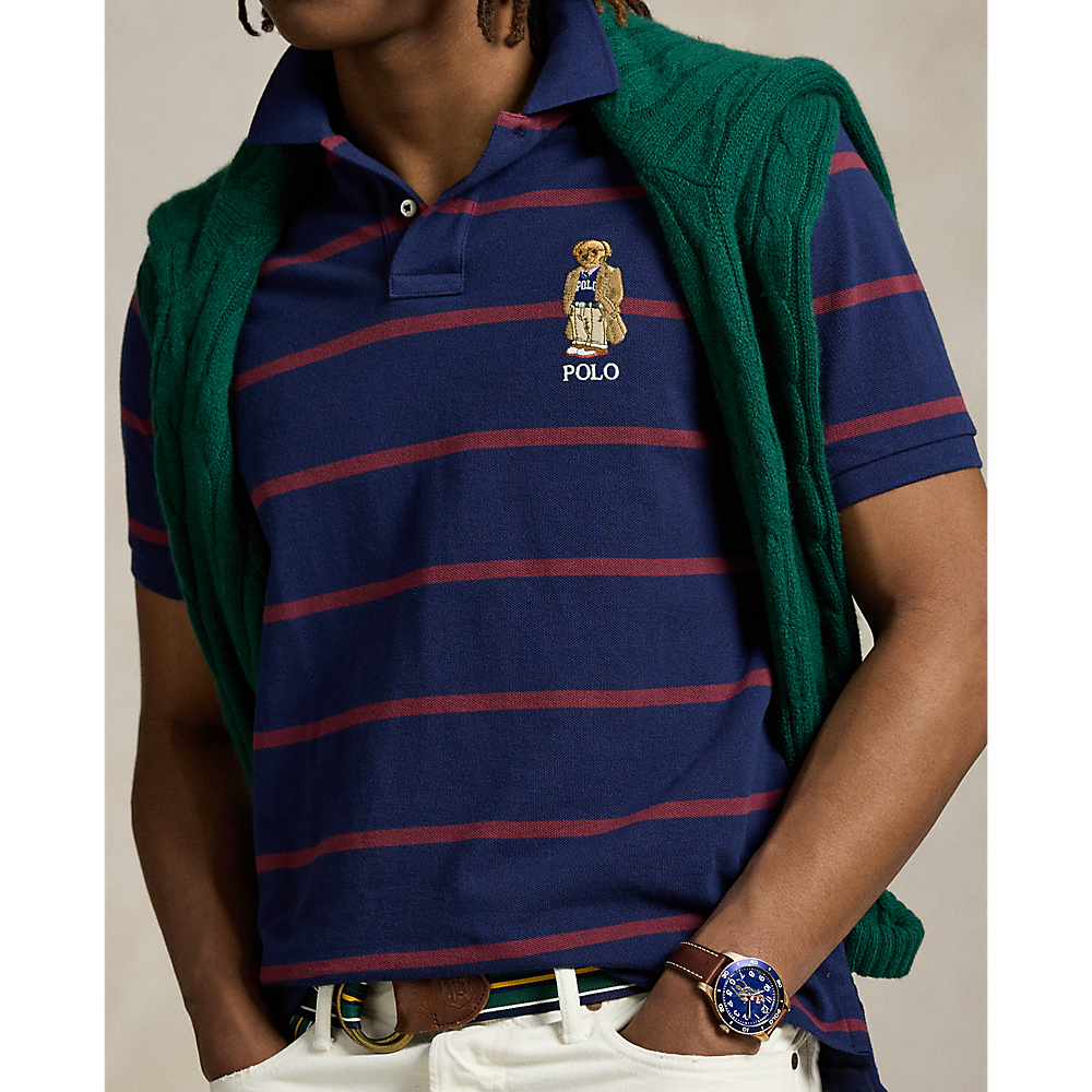 PRL Custom Slim Fit Bear Mesh Polo Shirt/Polo majica 710971839001