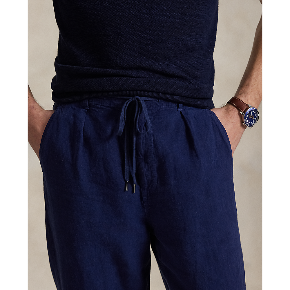 PRL Lateef Relaxed Fit Pleated Linen Trouser/Hlače 710971941001
