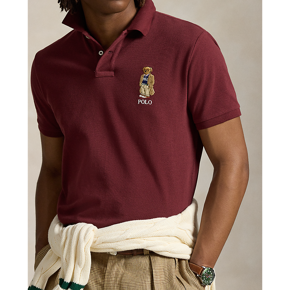 PRL Custom Slim Fit Bear Mesh Polo Shirt/Polo majica 710973159001