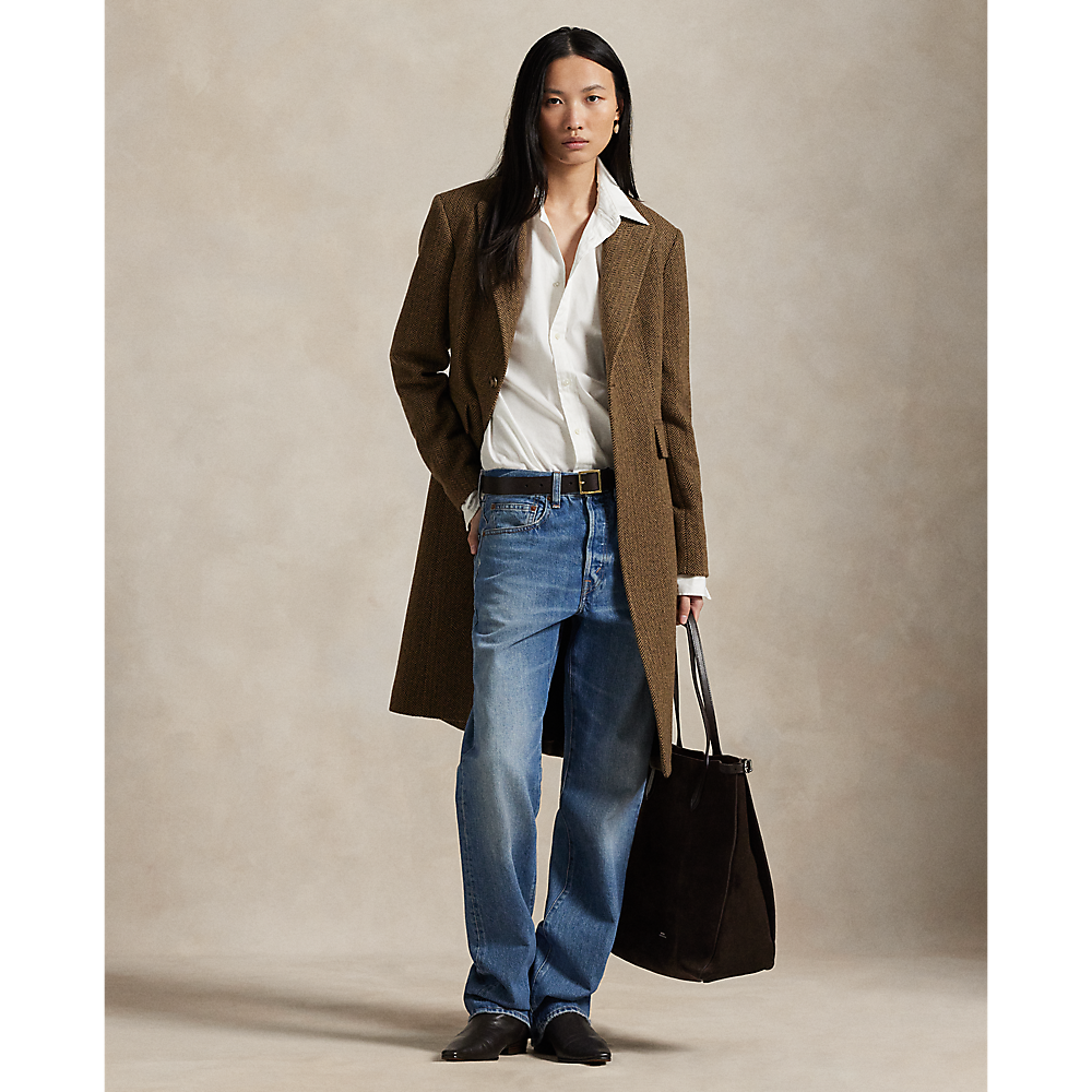 PRL Wool-Blend Herringbone Coat/Kaput 211966522002