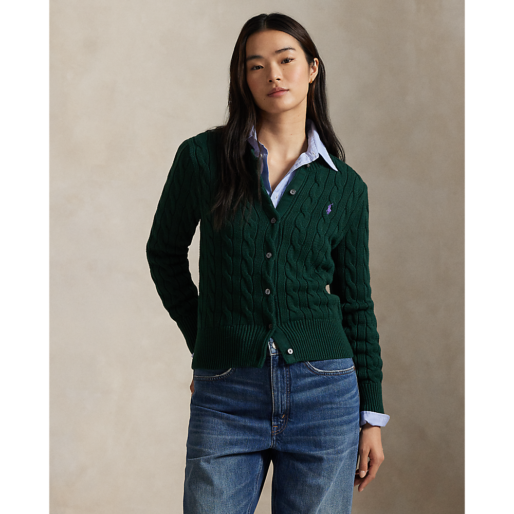 PRL Cable-Knit Cotton Crewneck Cardigan /Pulover211971868017