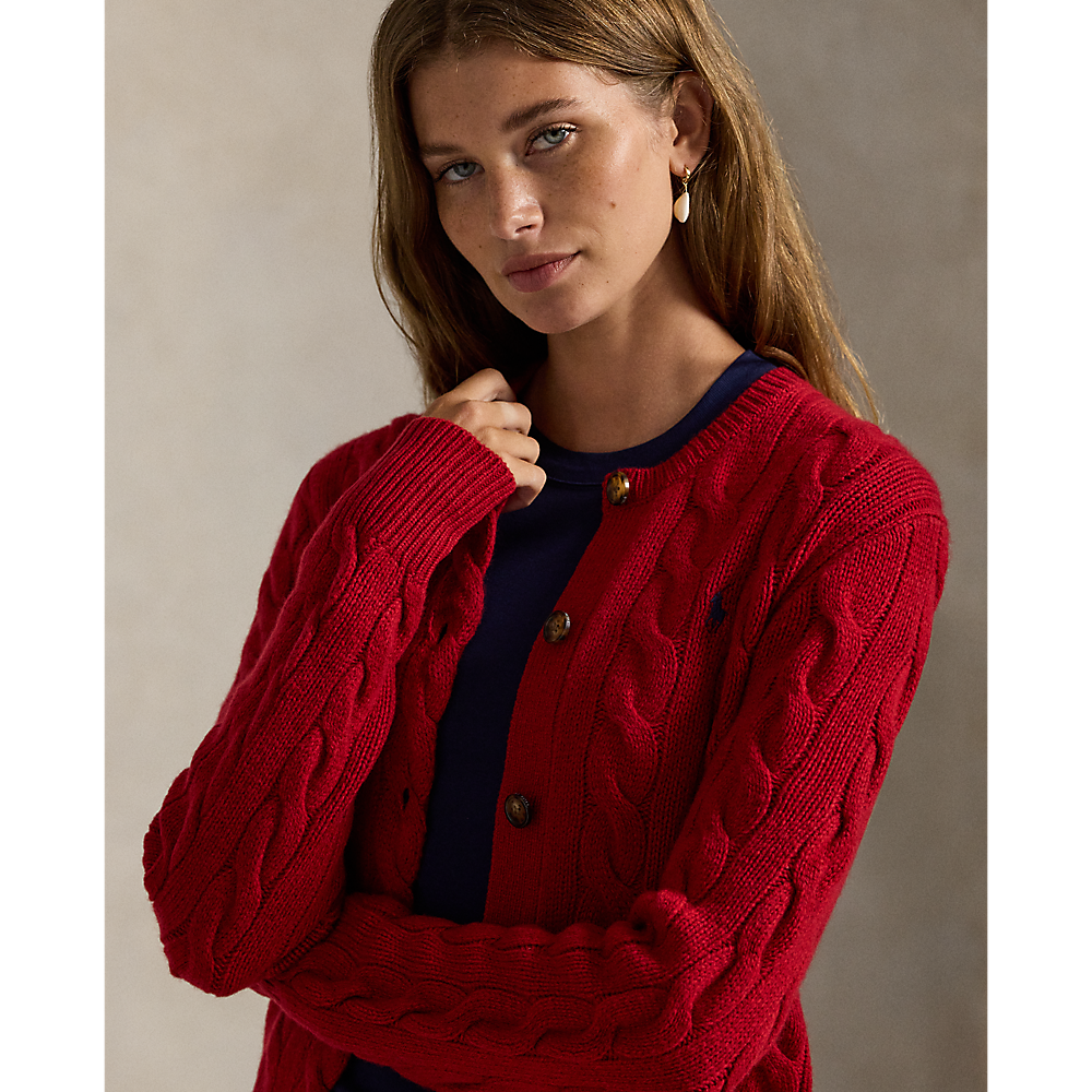 PRL Cable-Knit Wool-Cashmere Cardigan/Pulover 211972104013