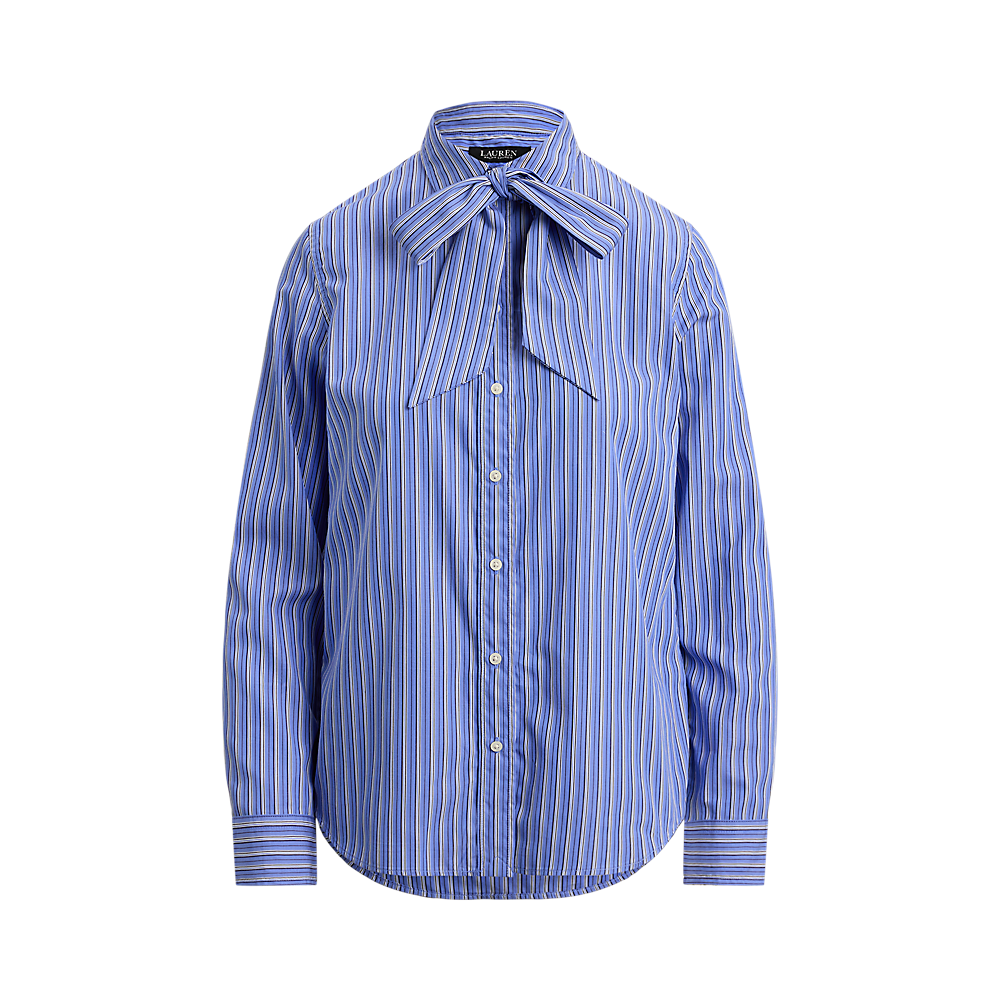 LRL Classic Fit Striped Tie-Neck Shirt /Košulja 200979856001