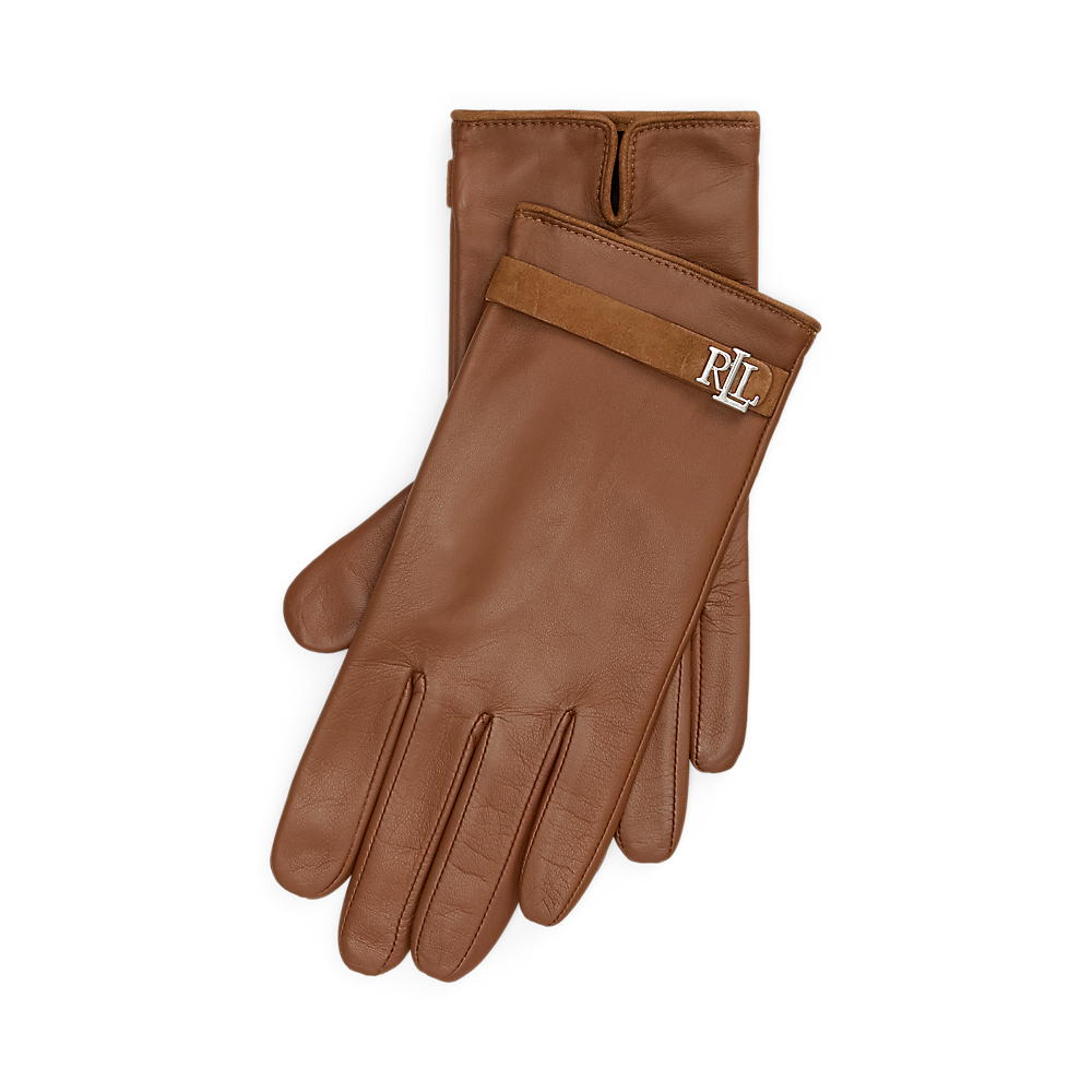 LRL Logo-Trim Sheepskin Tech Gloves/Rukavice 454927240004