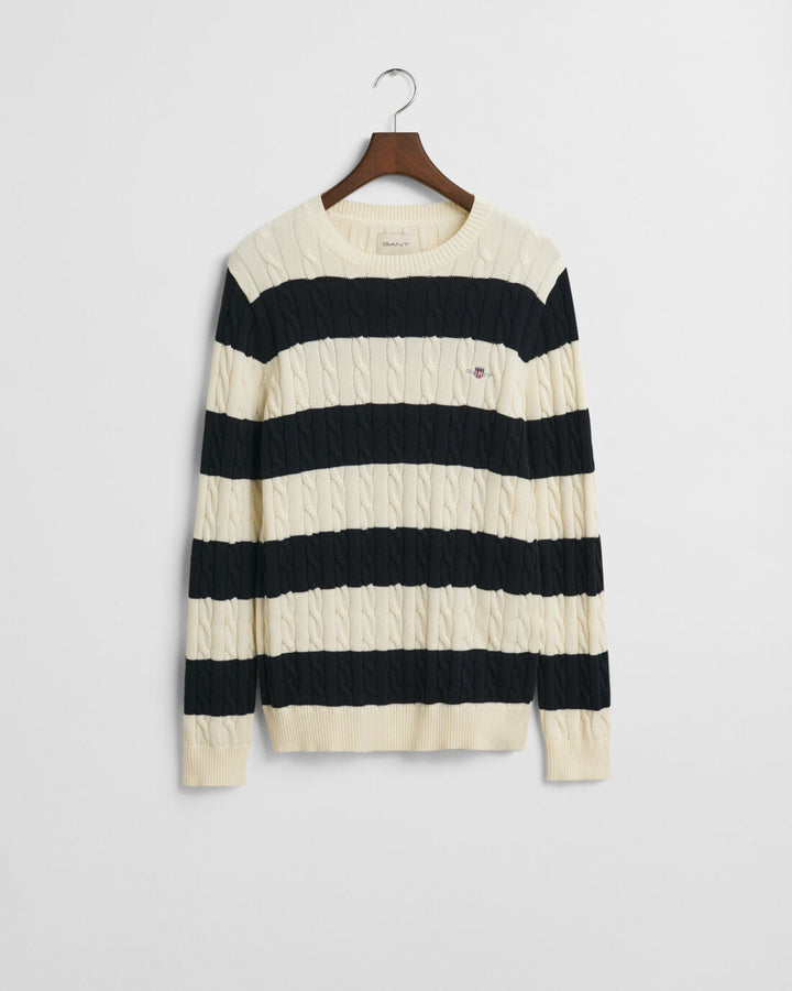 GANT Striped Cotton Cable C-Neck/Pulover 8050605