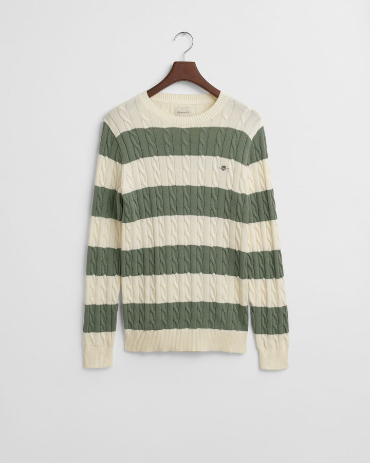 GANT Striped Cotton Cable C-Neck/Pulover 8050605