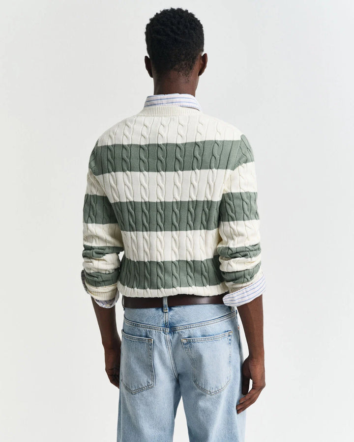 GANT Striped Cotton Cable C-Neck/Pulover 8050605