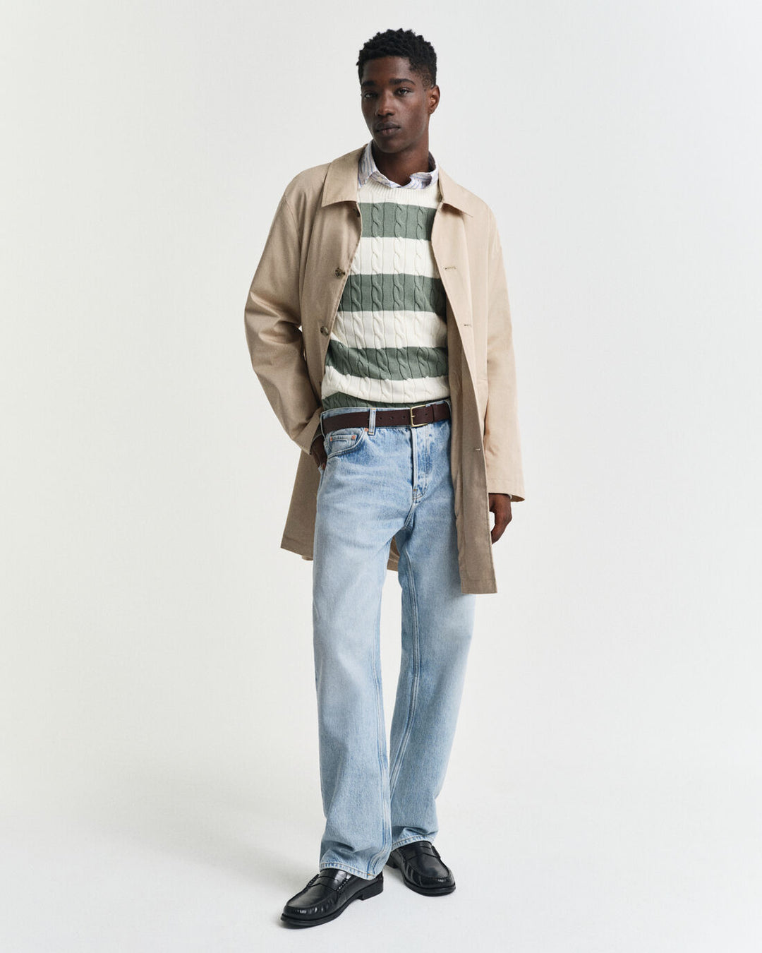GANT Striped Cotton Cable C-Neck/Pulover 8050605