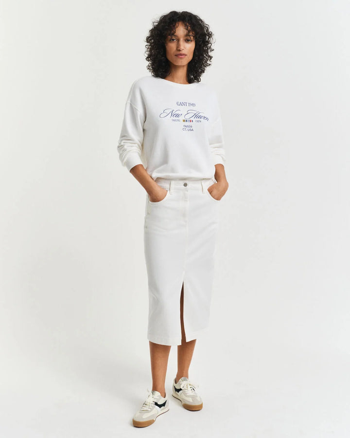 GANT Midi White Denim Skirt/Suknja 4400180