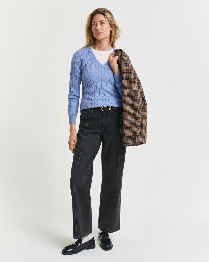 GANT Stretch Cotton Cable V-Neck/Pulover 4800101