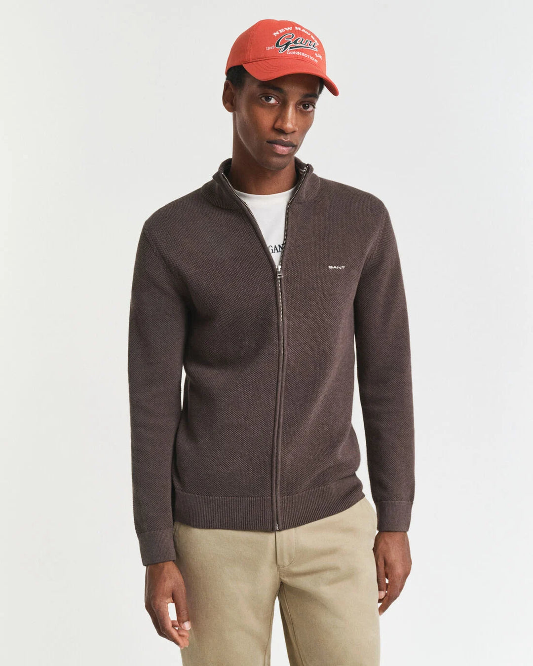 GANT Cotton Pique Zip Cardigan/Pulover 8040524