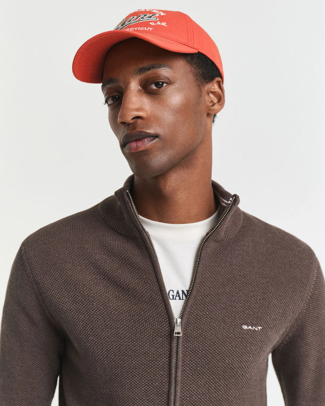 GANT Cotton Pique Zip Cardigan/Pulover 8040524