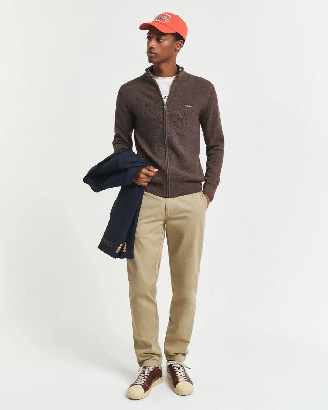 GANT Cotton Pique Zip Cardigan/Pulover 8040524