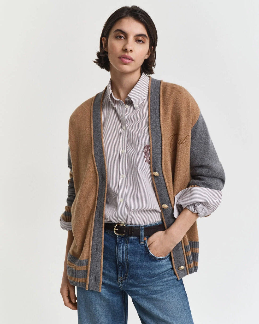 GANT Gant Varsity V-Neck Cardigan/Pulover 4805422