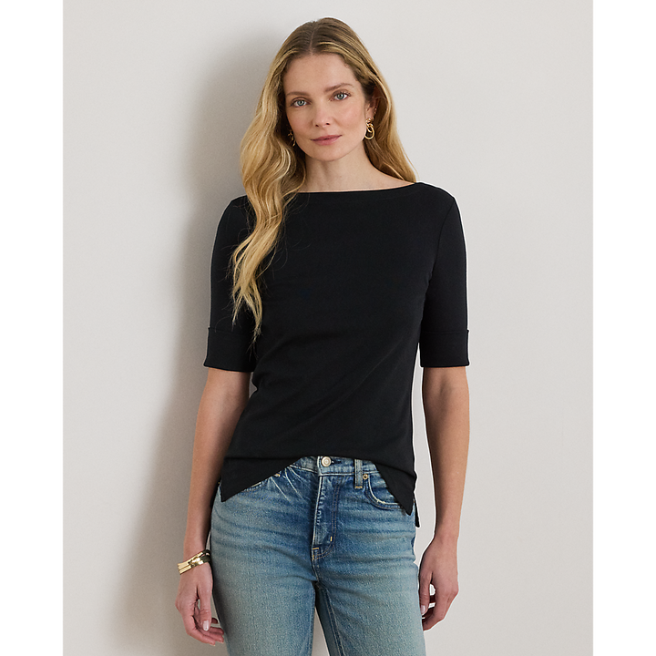 LRL Stretch Cotton Boatneck Tee/Majica 200654963001