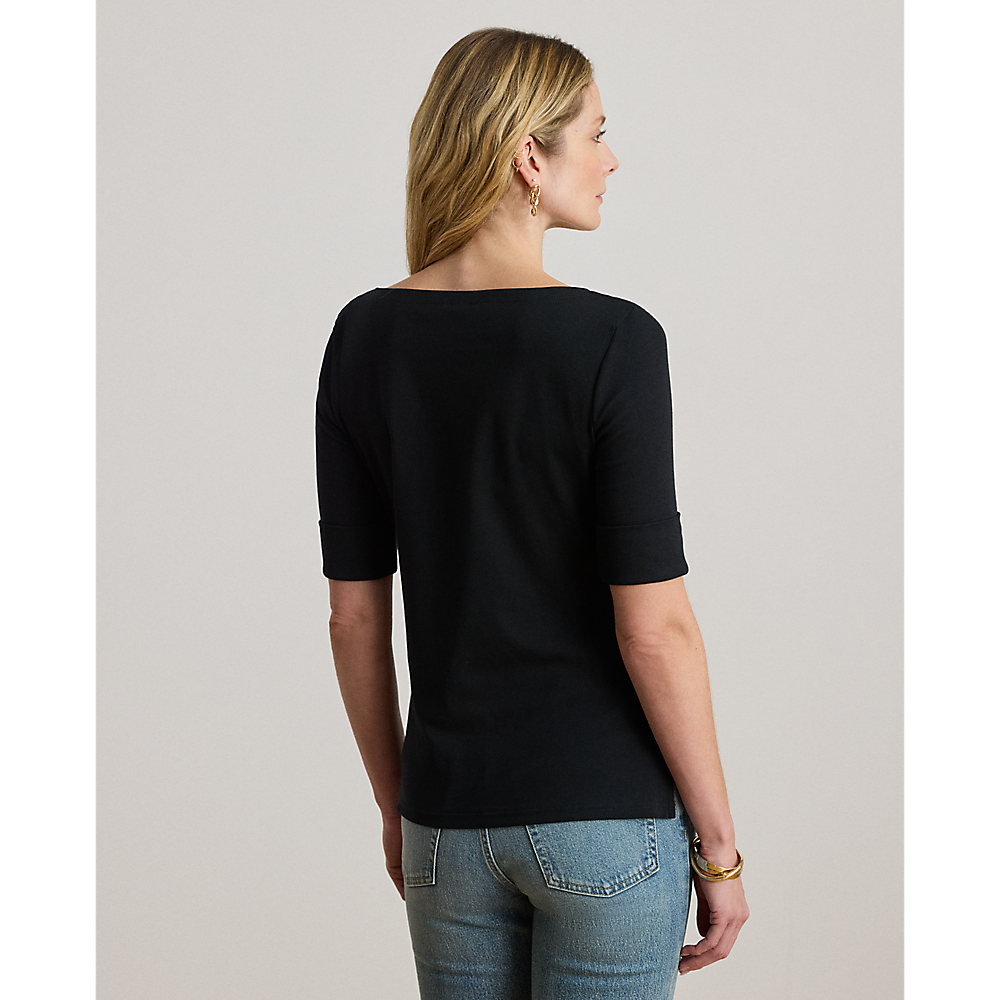 LRL Stretch Cotton Boatneck Tee/Majica 200654963001
