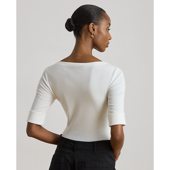 LRL Stretch Cotton Boatneck Tee/Majica 200654963007