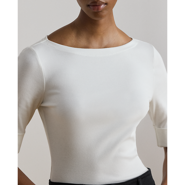 LRL Stretch Cotton Boatneck Tee/Majica 200654963007