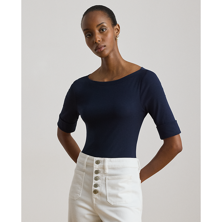 LRL Stretch Cotton Boatneck Tee/Majica 200654963079