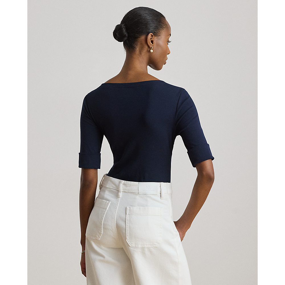 LRL Stretch Cotton Boatneck Tee/Majica 200654963079