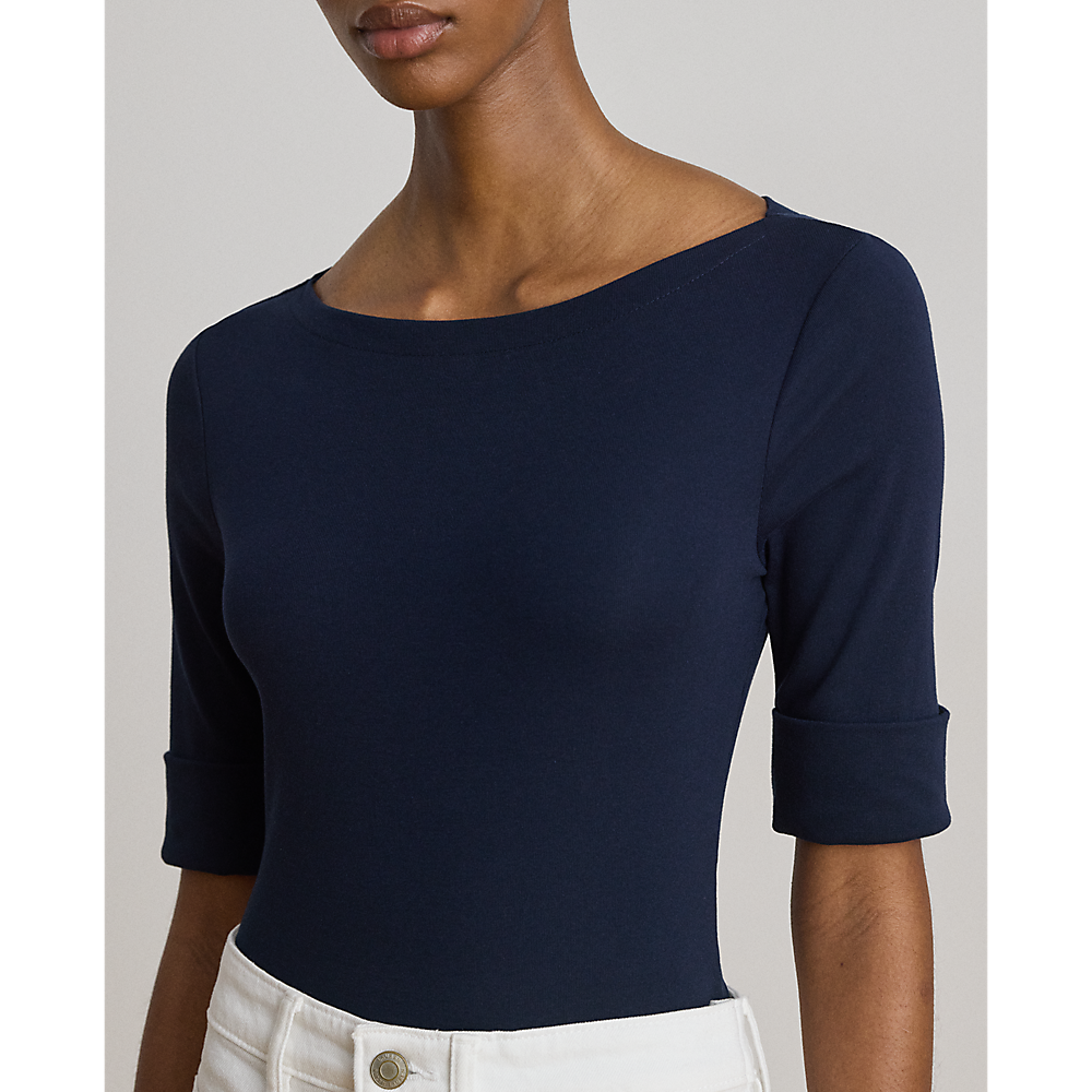 LRL Stretch Cotton Boatneck Tee/Majica 200654963079