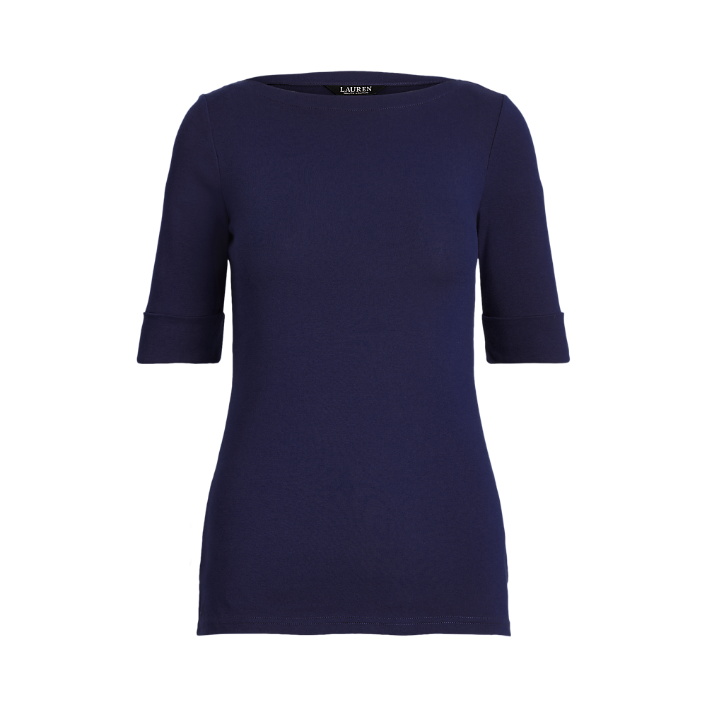 LRL Stretch Cotton Boatneck Tee/Majica 200654963079