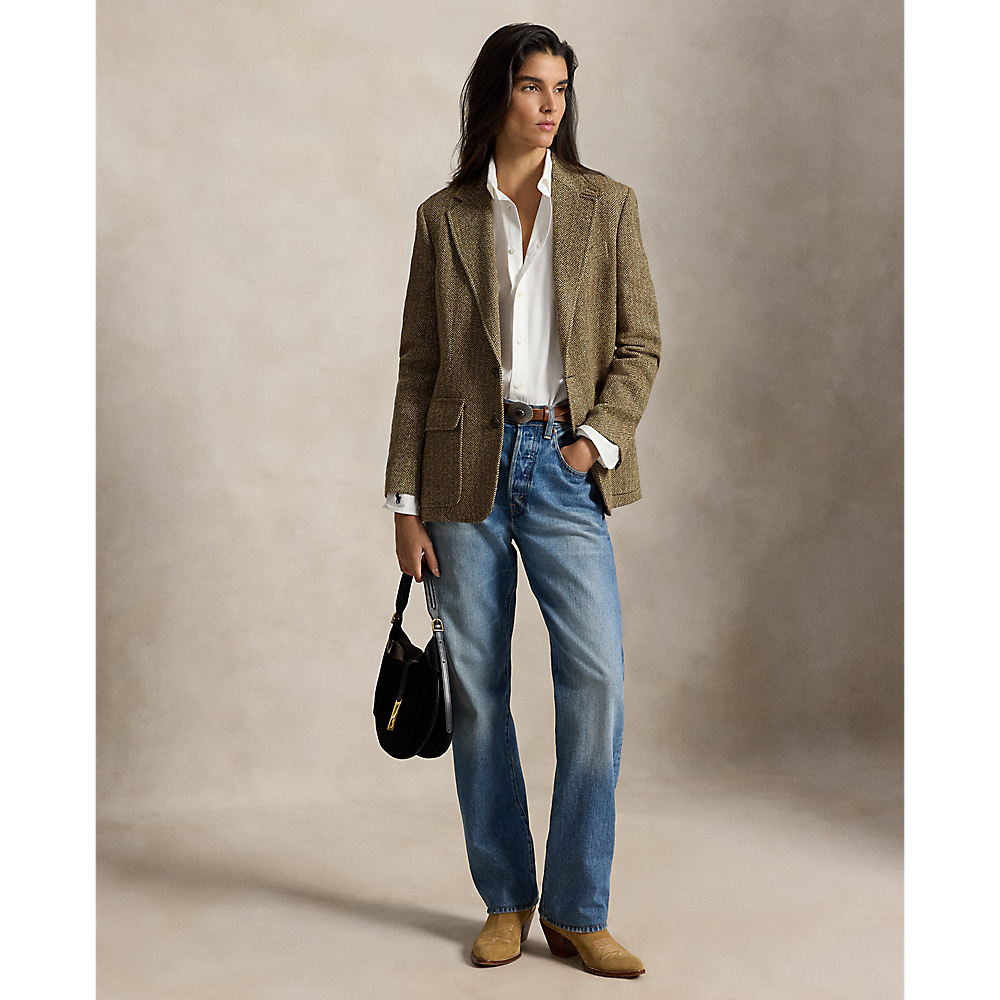 PRL Single-Breasted Herringbone Blazer /Sako 211891070001